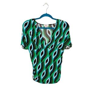 Y2K Candie’s Empire Waist Flutter Sleeve Ruched Sides Blouse